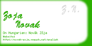 zoja novak business card